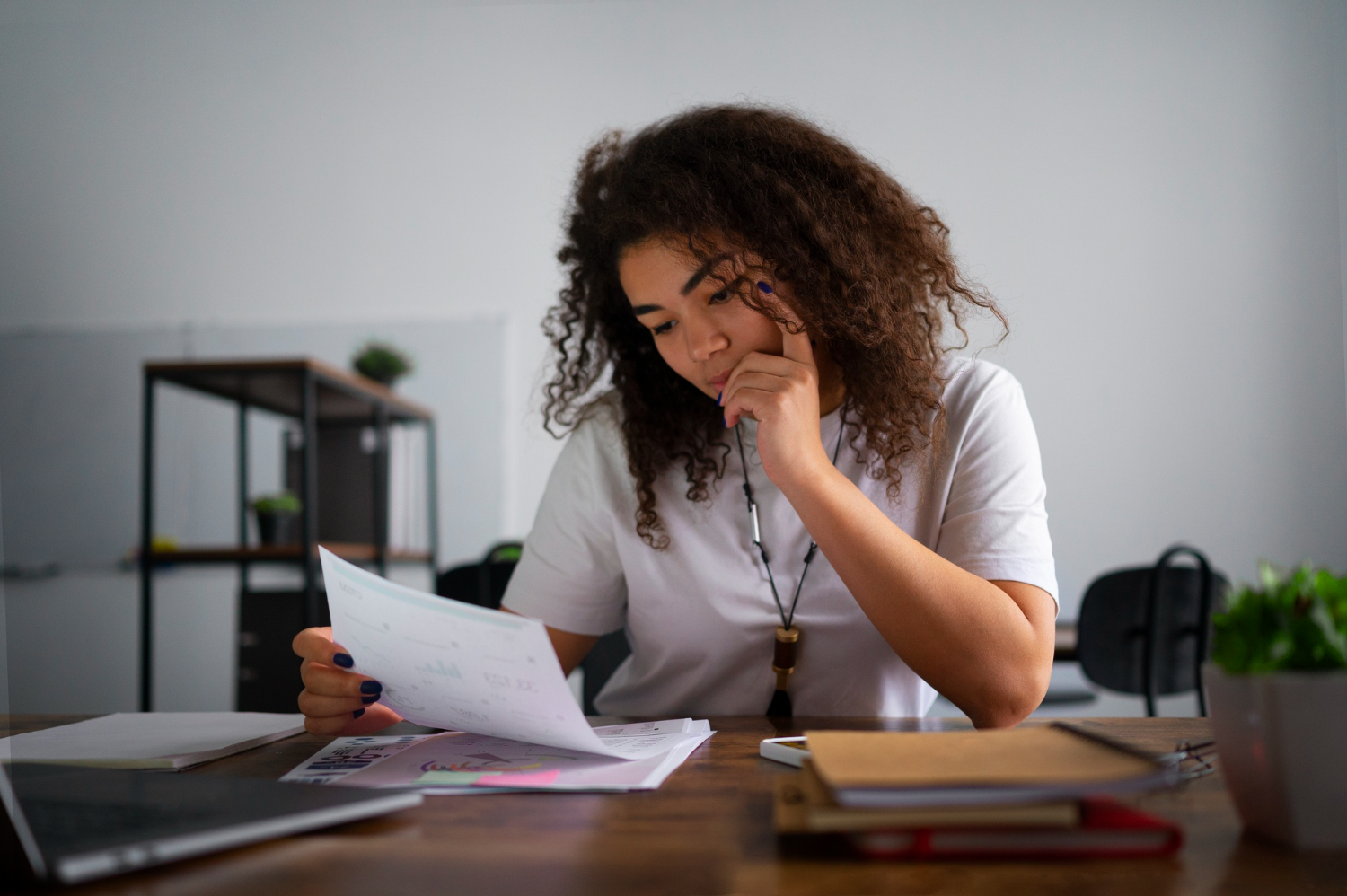 Woman learning about Credit Score for Personal Loans.