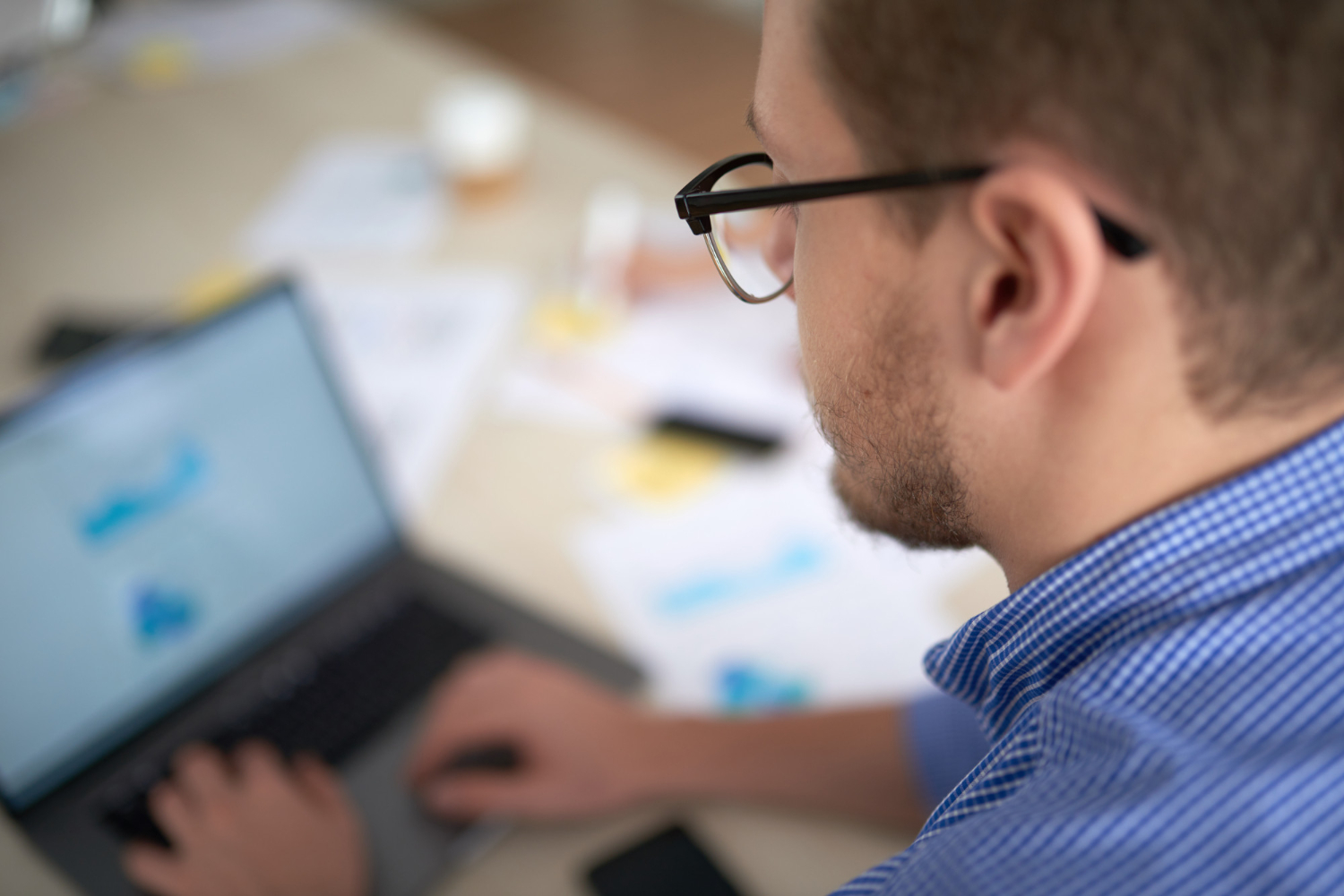 A man checking his Credit Monitoring Service.