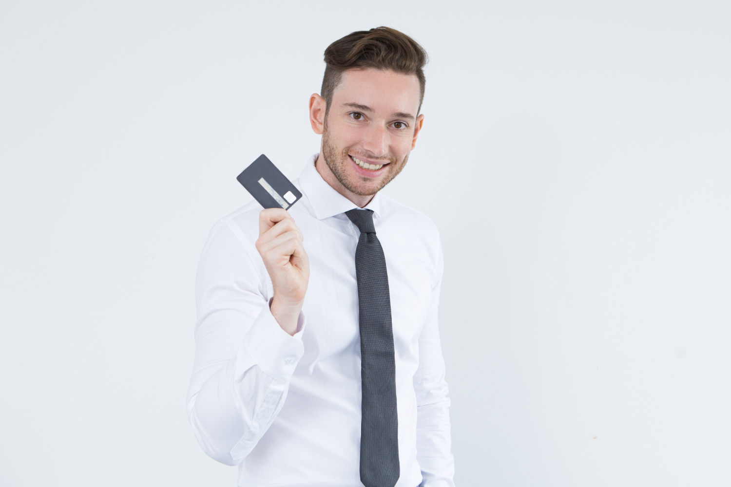 A man using his Discover it Secured.