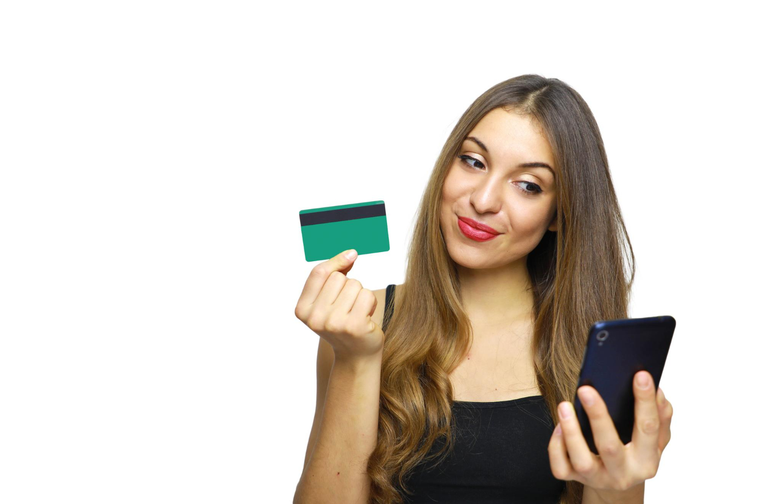 Woman holding her TD Cash Credit Card.