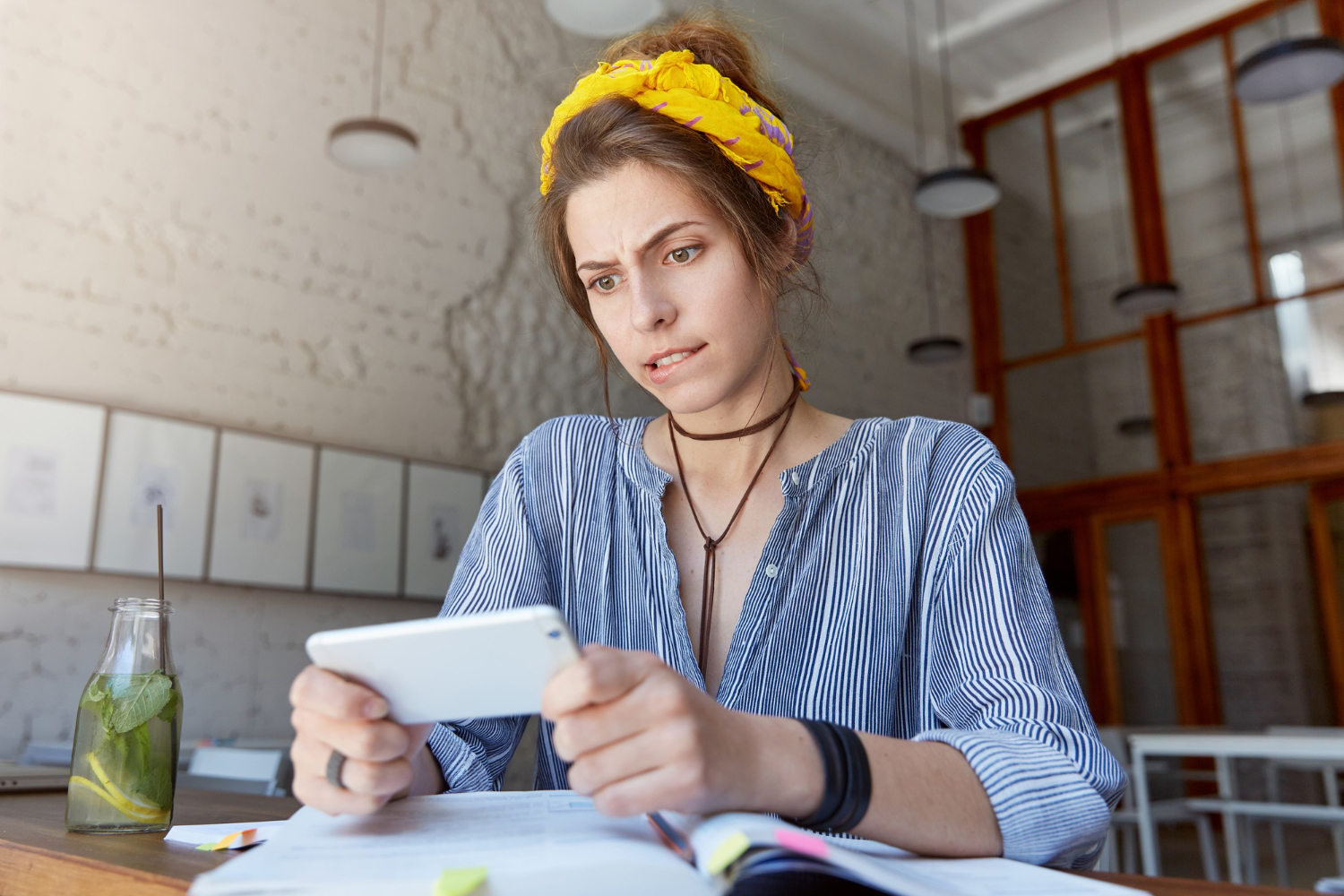 Woman learning about the Overdraft Fee.