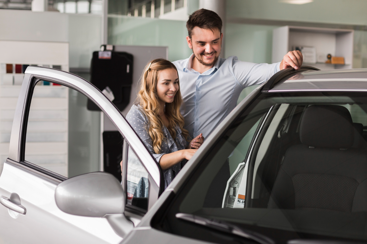 A couple getting a Car Loan.