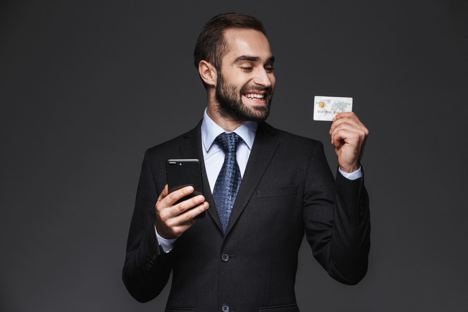 A man using a business credit card.