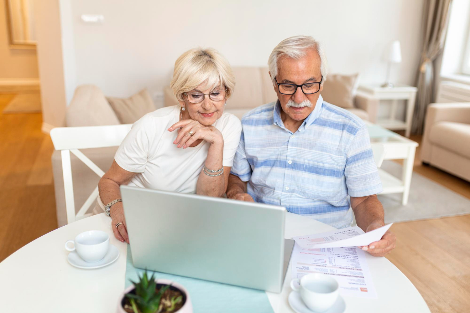 An elderly couple looking for a Reverse Mortgage.